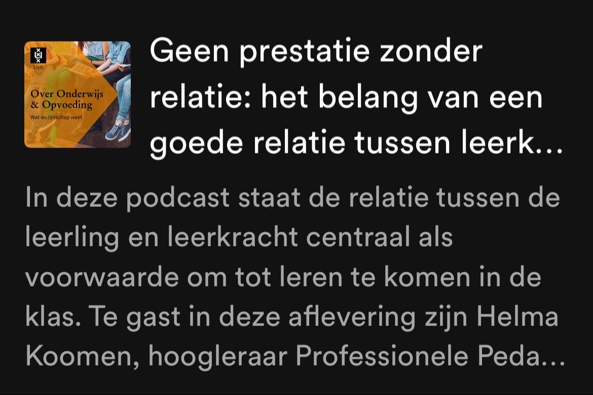 PODCAST geen prestatie zonder relatie